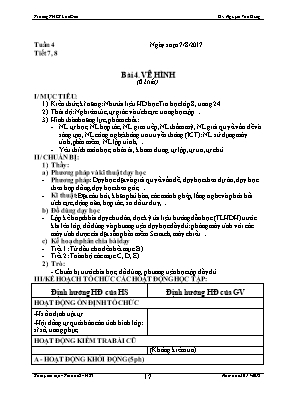 Giáo án Tin học Lớp 8 - Bài 4 Vẽ hình - Năm học 2017-2018